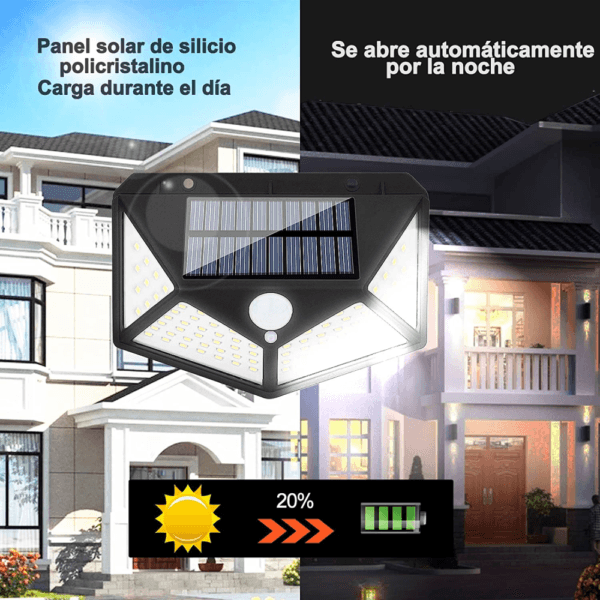 Lampara Solar Exterior 100 Luces Cl100 - Imagen 4