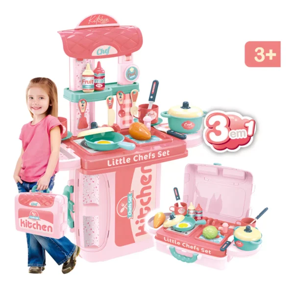 Cocina Maletin Infantil Ninas Ollas Juguete PAGO CONTRAENTREGA