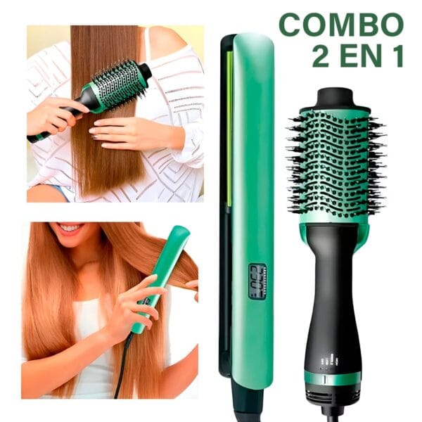 Combo 2 en 1 Plancha + Cepillo Secador Cabello PRO-2501 PAGO CONTRAENTREGA - Imagen 6