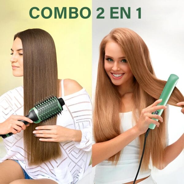 Combo 2 en 1 Plancha + Cepillo Secador Cabello PRO-2501 PAGO CONTRAENTREGA