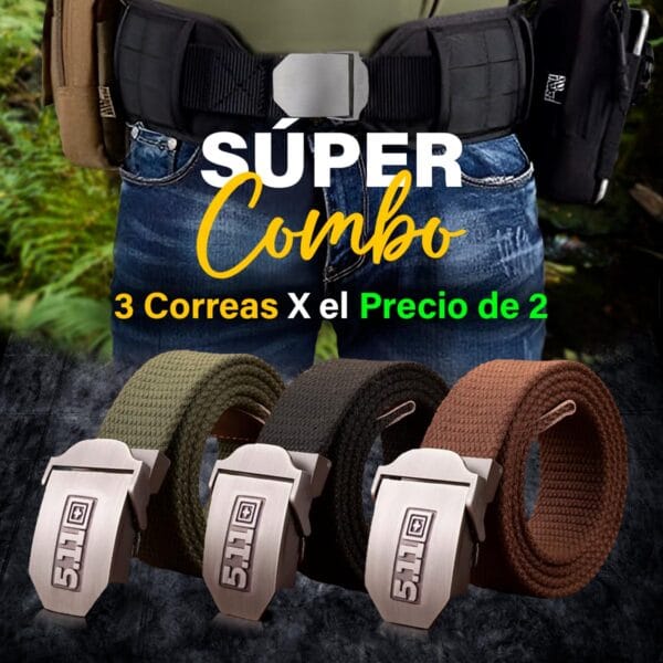 Promoción X3 Correa Táctica Cinturón Militar Ajustable Correa Reata LSD-01 PAGO CONTRAENTREGA